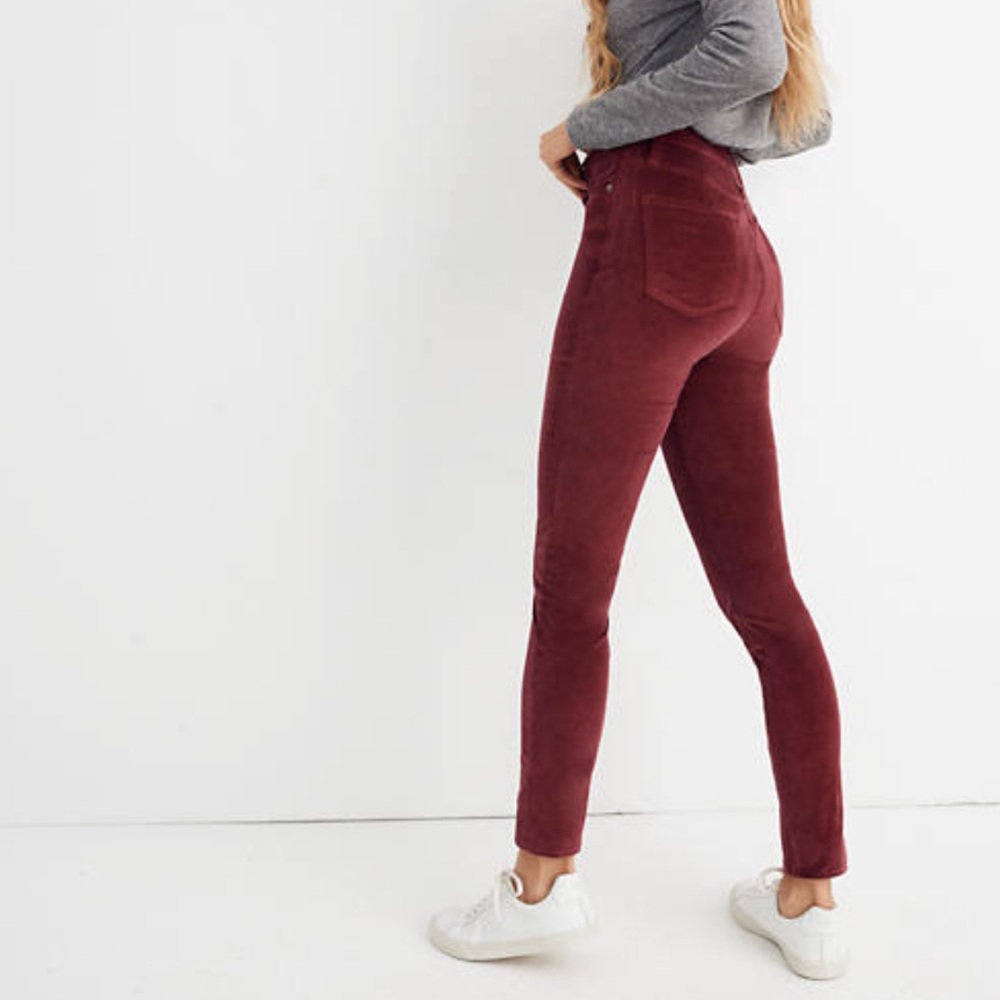 Madewell 10" High-Rise Skinny Jeans Stretch Velvet